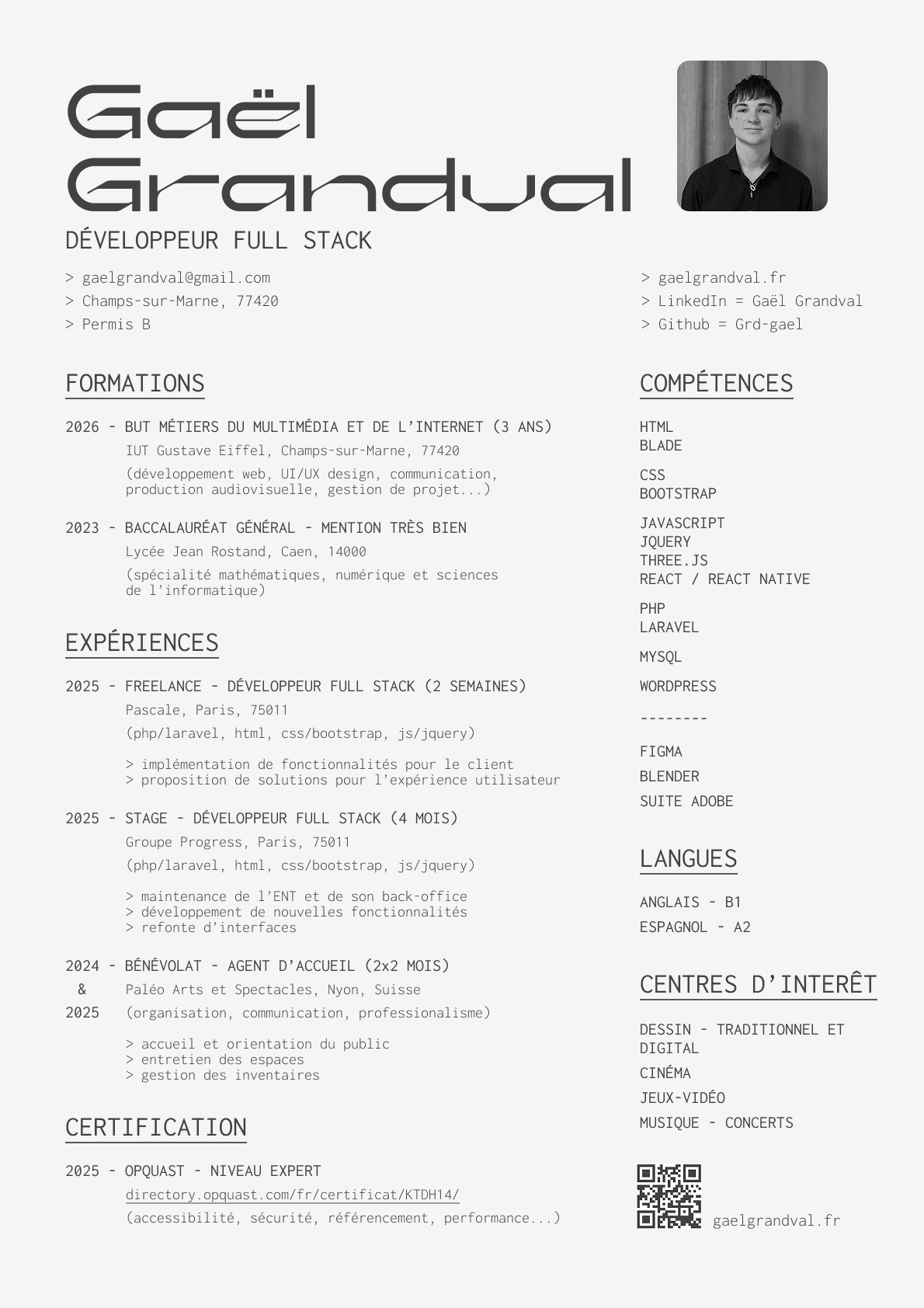CV Gaël Grandval